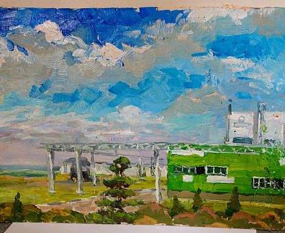 Художники рисуют индустриальные картины на Елецкой площадке ОЭЗ «Липецк»